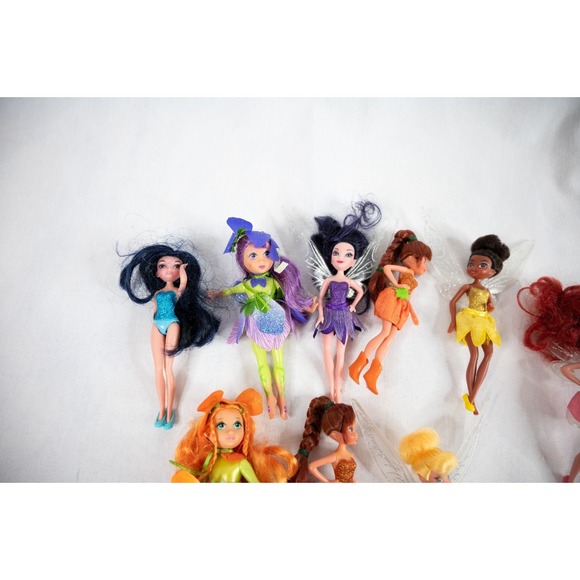 Lot Of 9 Disney Tinkerbell And Fairy Friends Mini Doll Fairies - Picture 3 of 4